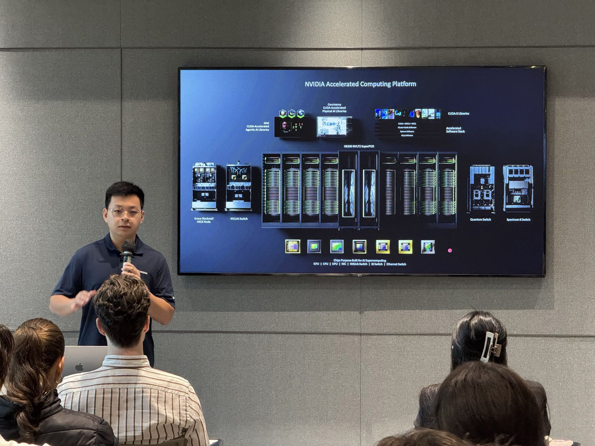 Timothy Liu presenting the NVIDIA Accelerated Computing Platform at Imperial College